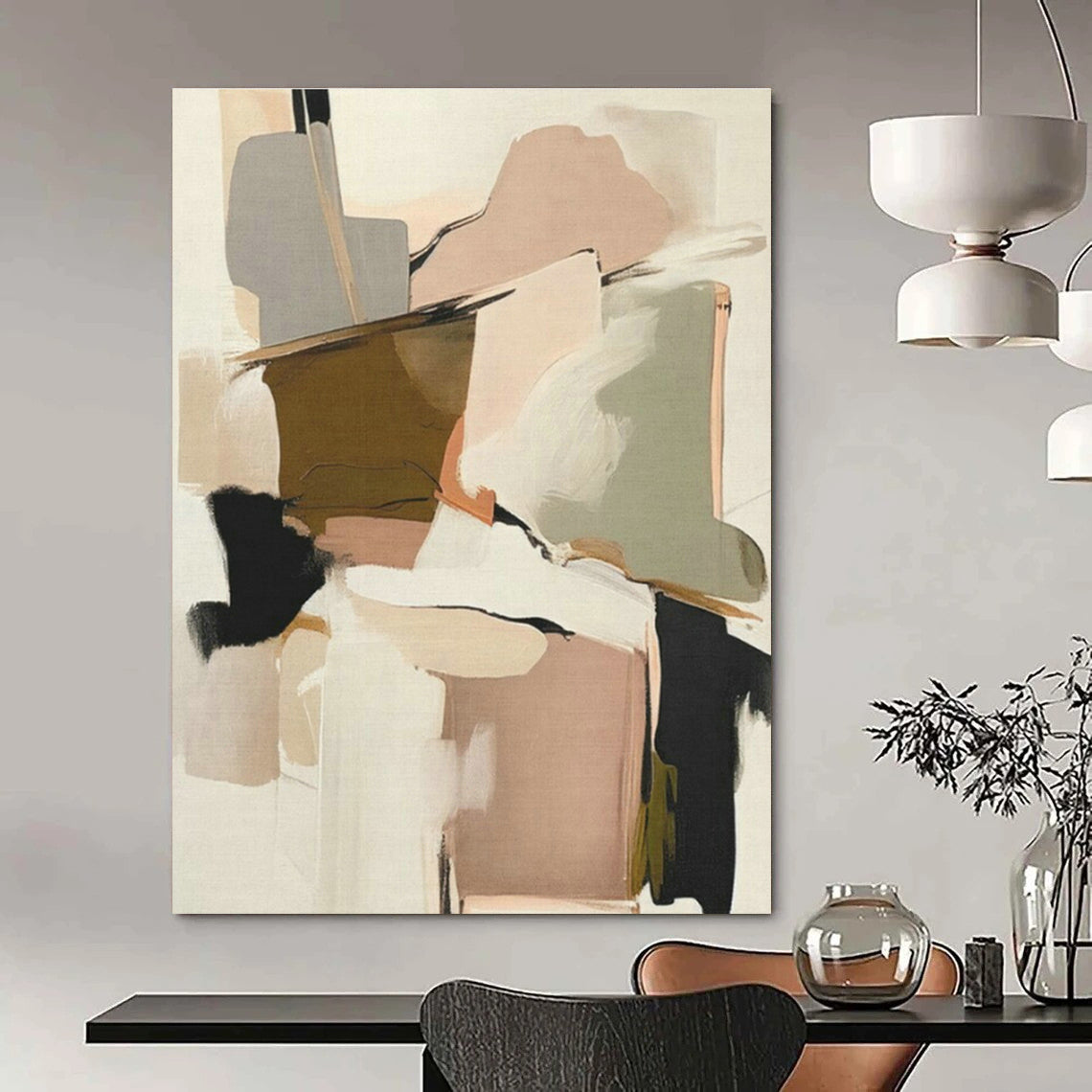 Original Handmade Abstract Canvas for Entryway and Cottage Office DLZ1635