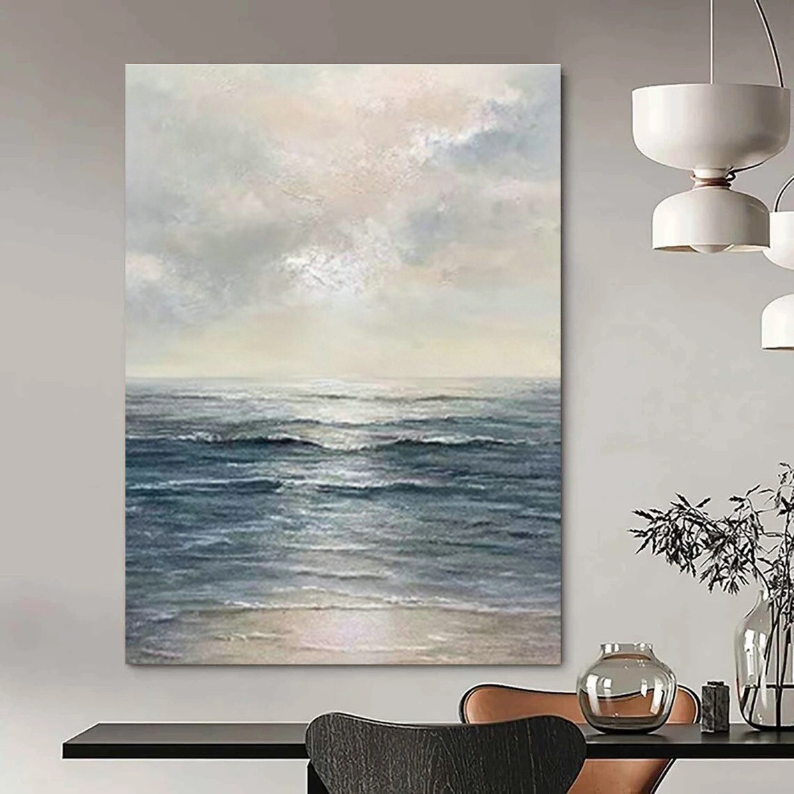 Custom Abstract Paintings for Cottage Office Meeting Nooks & Bedroom Reading Alcoves DLZ0870