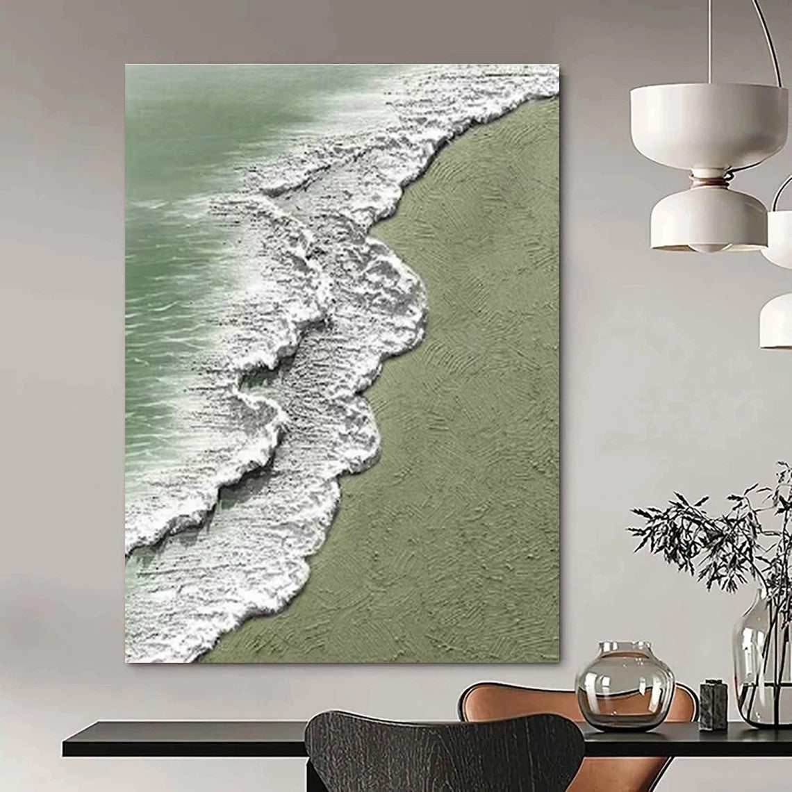 Handmade Abstract Wall Art for Cottage Living Room and Dining Room DLZ1484