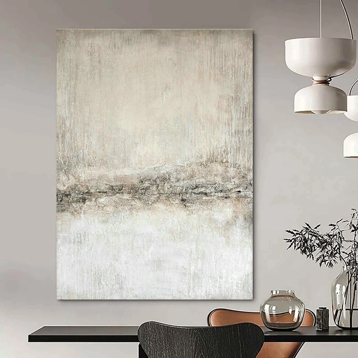 Large Customizable Hand-Painted Abstract Canvas for Bedroom Canopy Bed and Living Room Bay Window Seating DLZ1863