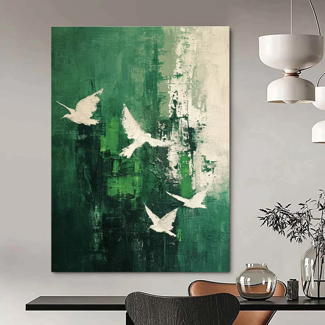 Large Custom Abstract Painting for Entryway & Dining Room DLZ1318