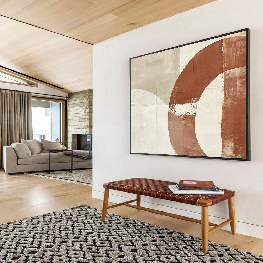 Brown Beige Subtle - Curved Shapes Abstract Painting DYP033