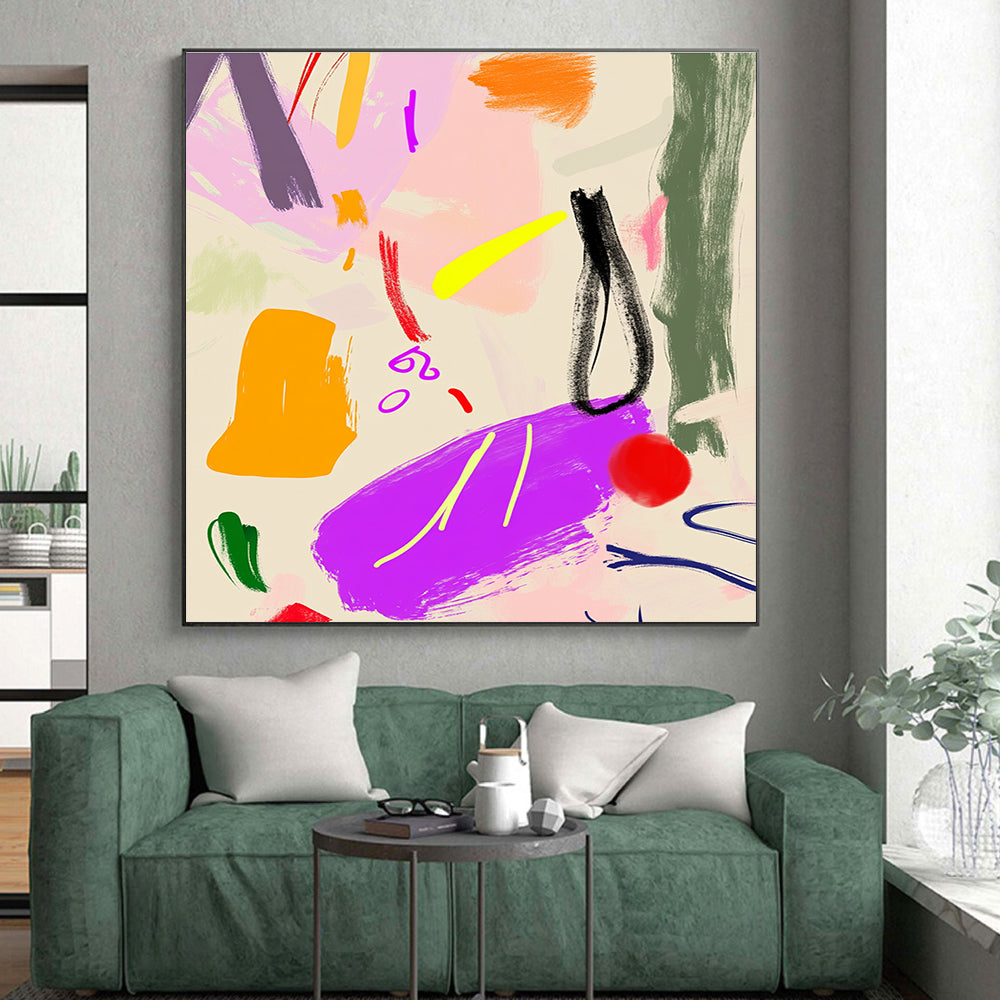 Vibrant Color Splash Abstract with Pink, Orange, Yellow, and More GER329