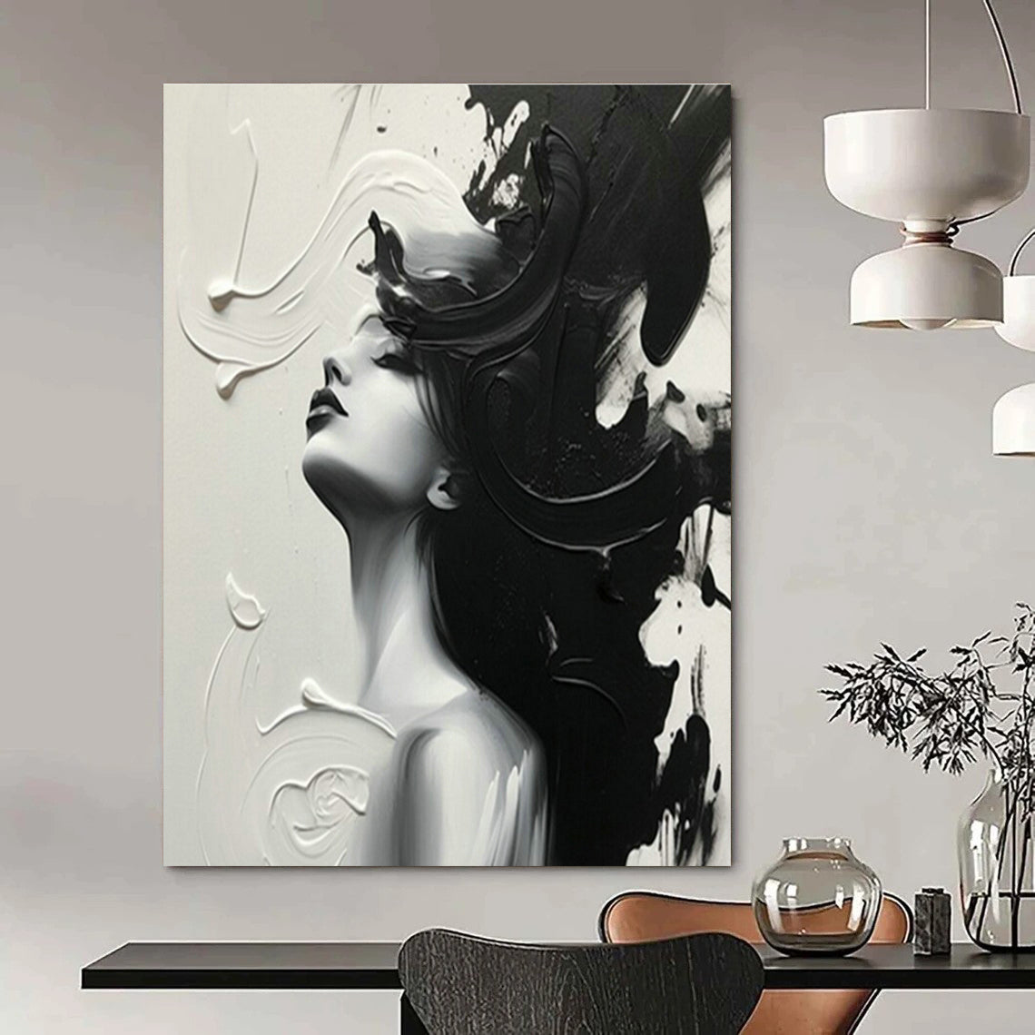 Large Custom Handmade Abstract Canvas for Bedroom and Cottage Entryway DLZ1562