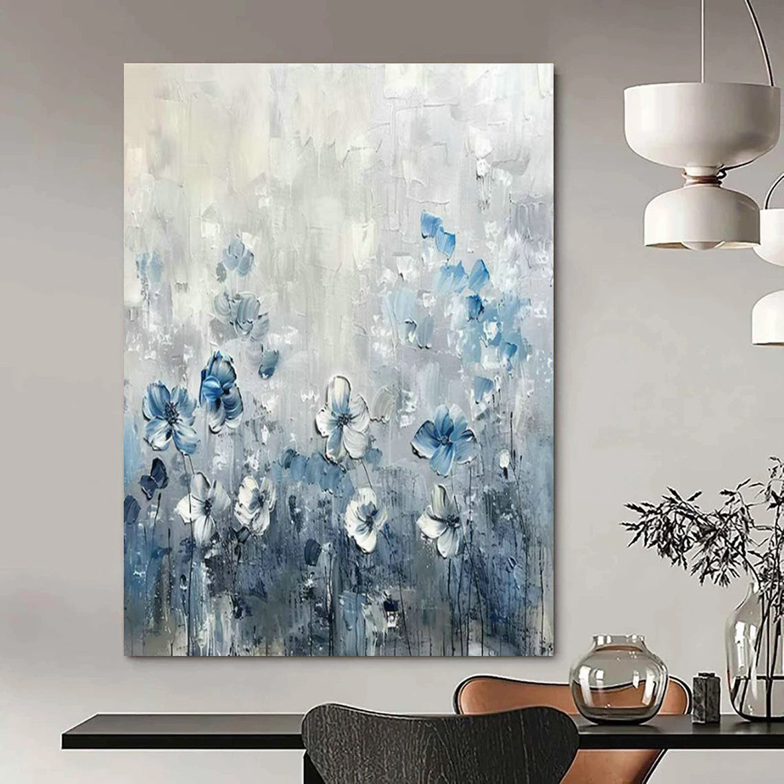 Large Customizable Handmade Abstract Painting for Living Room Bookshelf Ladder Wall and Bedroom Reading Nook Alcove Wall DLZ1988