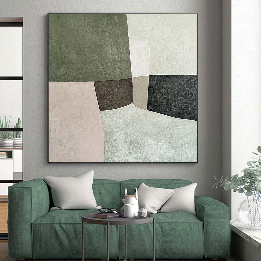 Neutral Shape Abstract Painting with Subtle Tones GER789