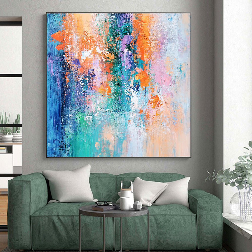 Colorful Abstract Painting with Harmonious Color Fusion GER522