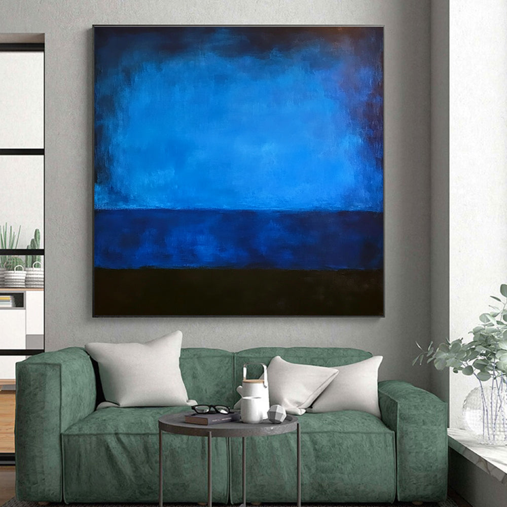 Blue Gradient Abstract Painting with Soothing Tones GER087