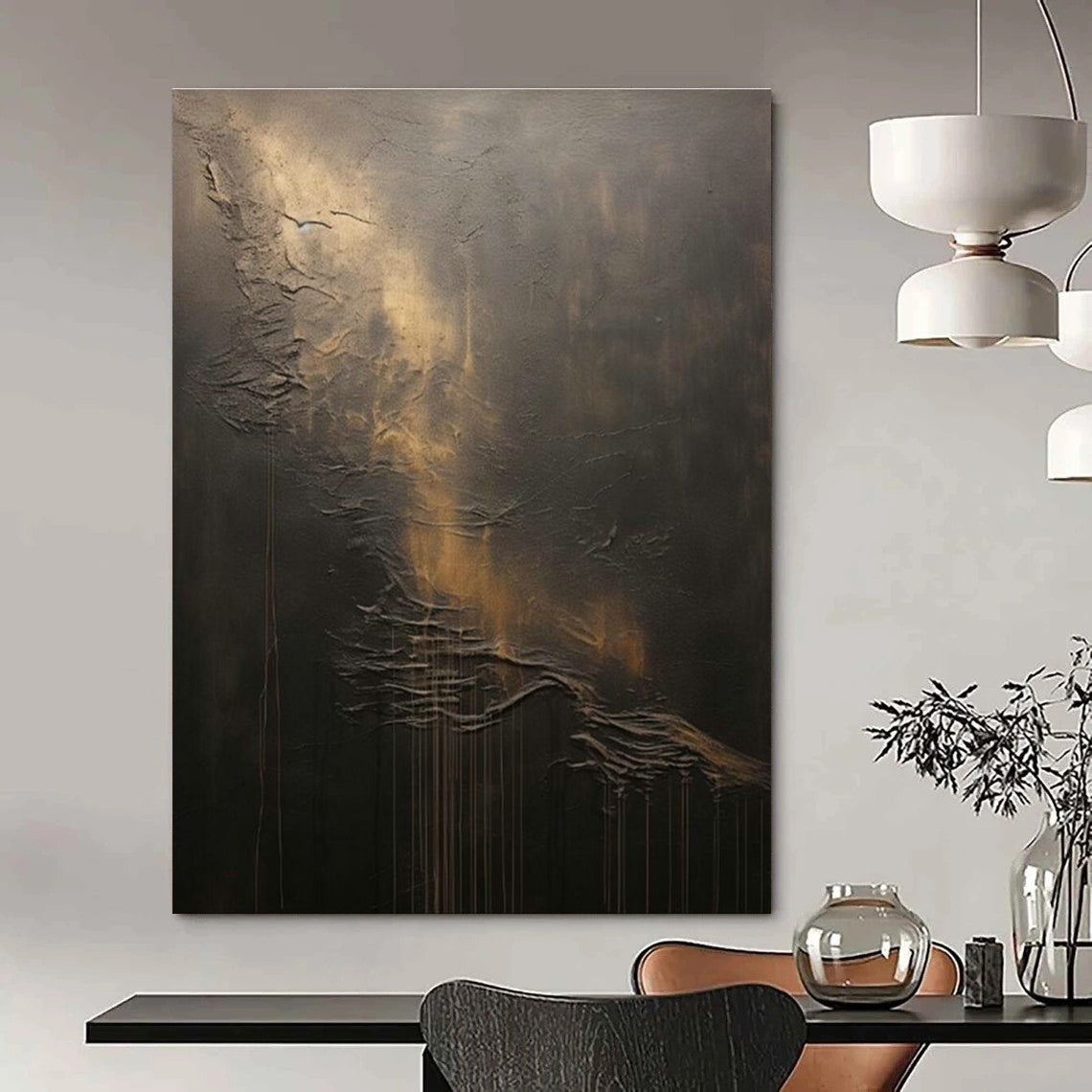 Hand-Painted Abstract Gem for Living Room & Cottage Entryway DLZ2363