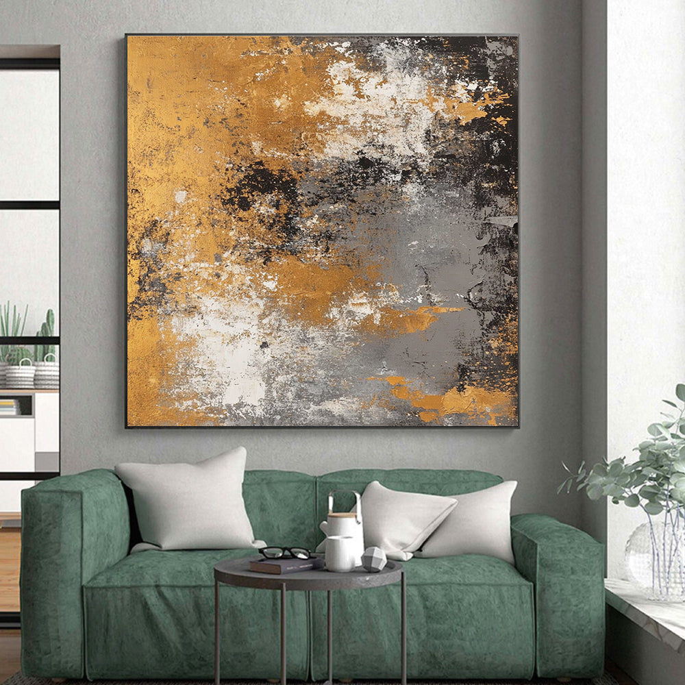 Gold - Flecked Abstract with Gray, White, and Gold GER319
