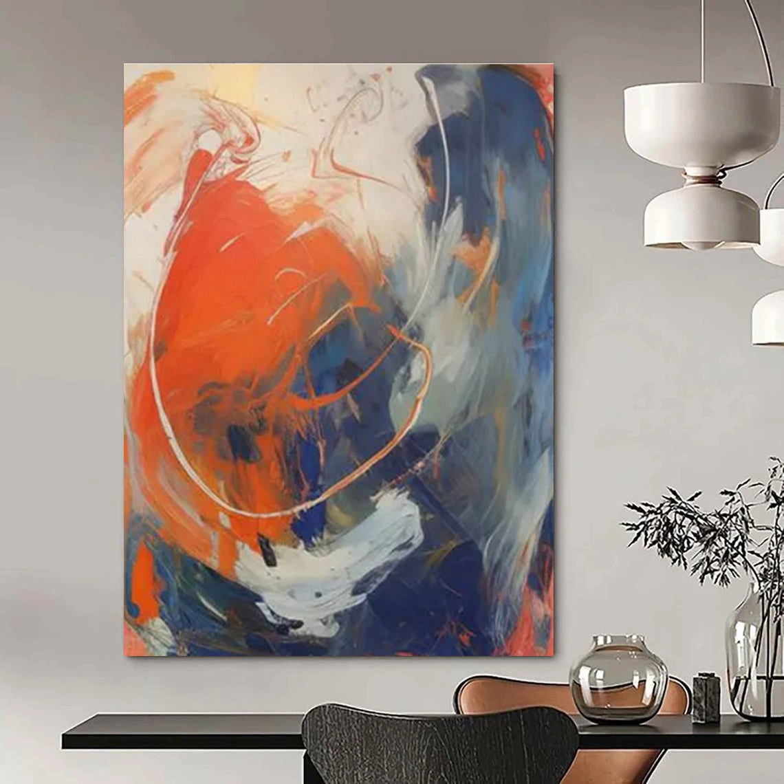 Customizable Handmade Abstract Canvas for Cottage Dining Room Coffee Station Wall and Entryway Dog Crate Niche DLZ1728