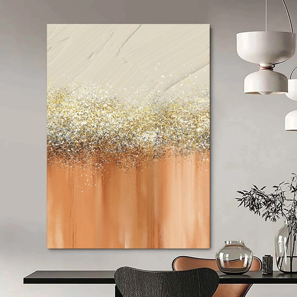 Grand - Scale Custom Abstract Paintings for Living Room Fireplace Surrounds & Office Reception Areas DLZ0665