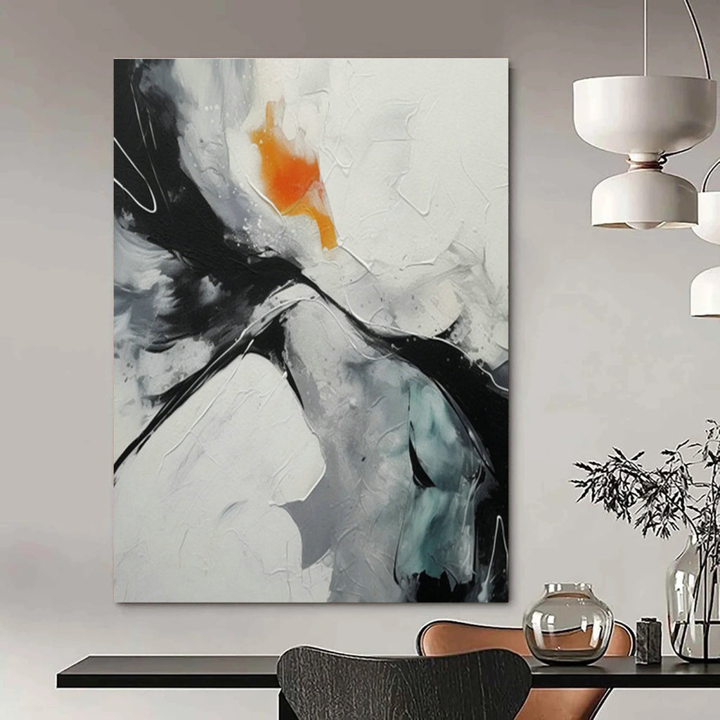 Oversized Abstract Canvases for Dining Room Double - Height Wall Picture Railings & Office Atrium Space Hanging Planter Backdrops DLZ0895