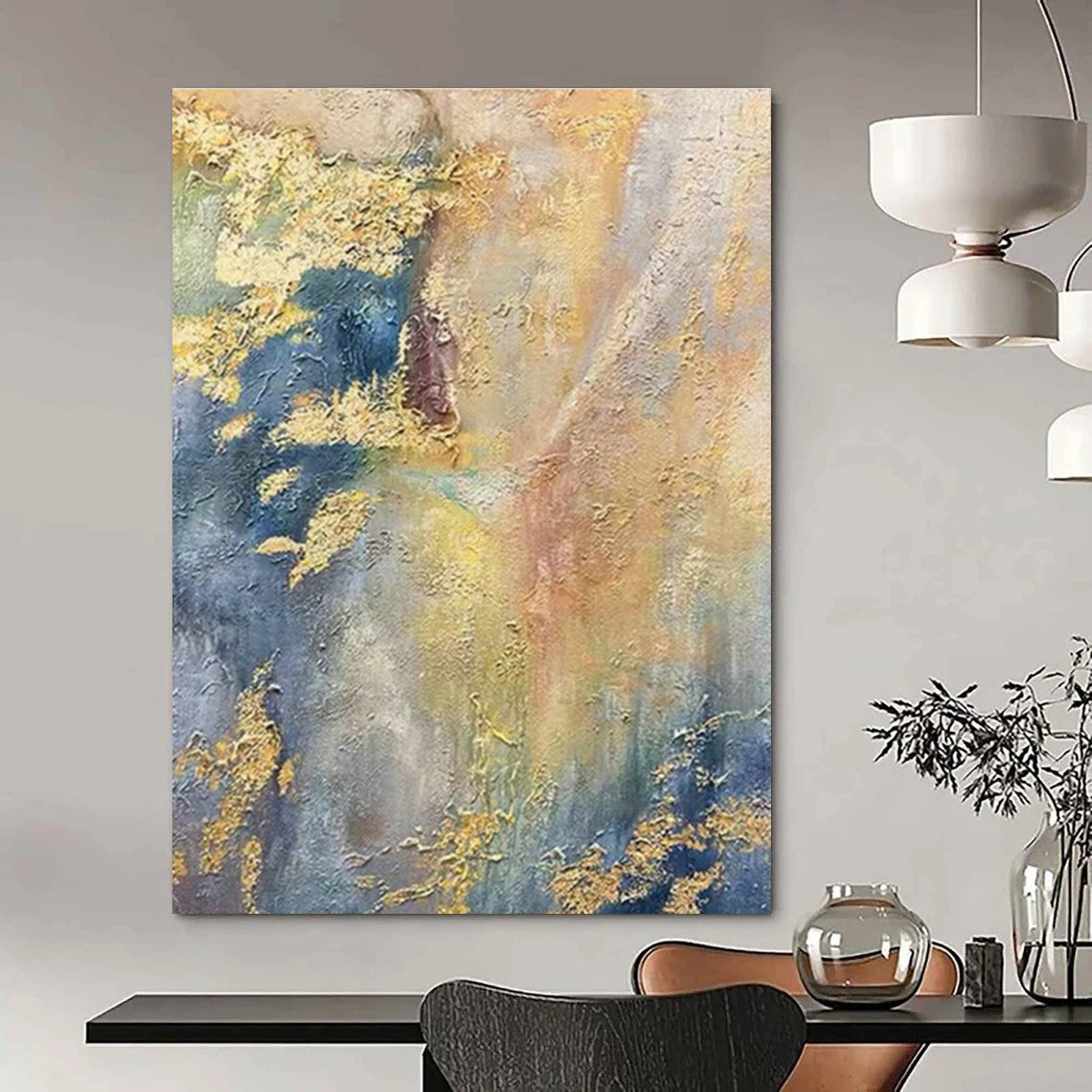 Large - Scale Hand - Painted Abstracts for Hallway Vaulted Ceiling Beam Connections & Cottage Outdoor Kitchen Countertop Edges DLZ0921