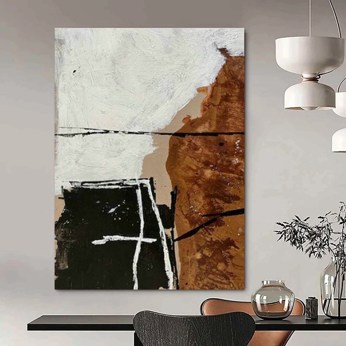 Oversized Hand Painted Abstract Wall Decor for Living Room & Entryway DLZ2014