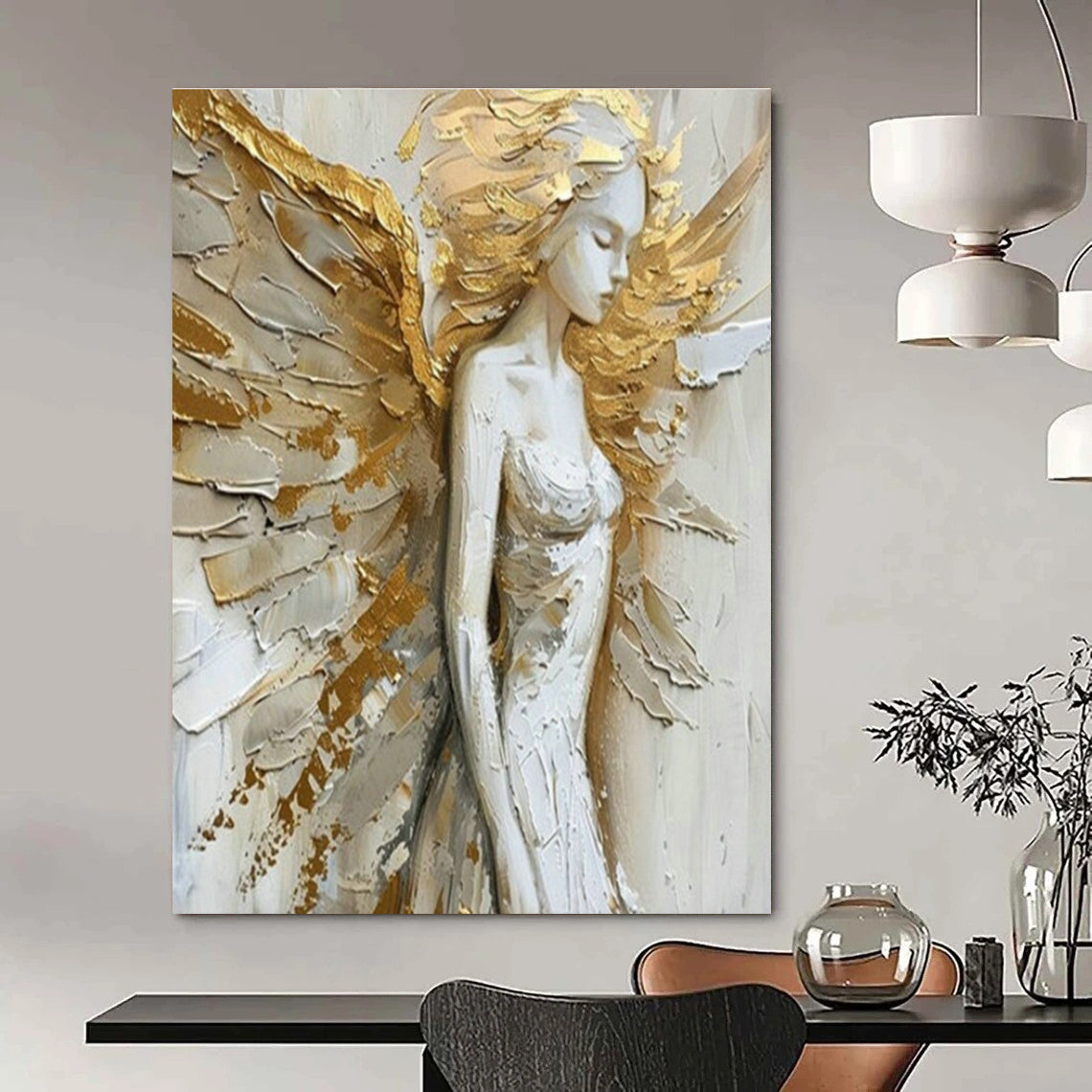 Large Custom Handmade Abstract Painting for Living Room and Cottage Dining Room DLZ1552