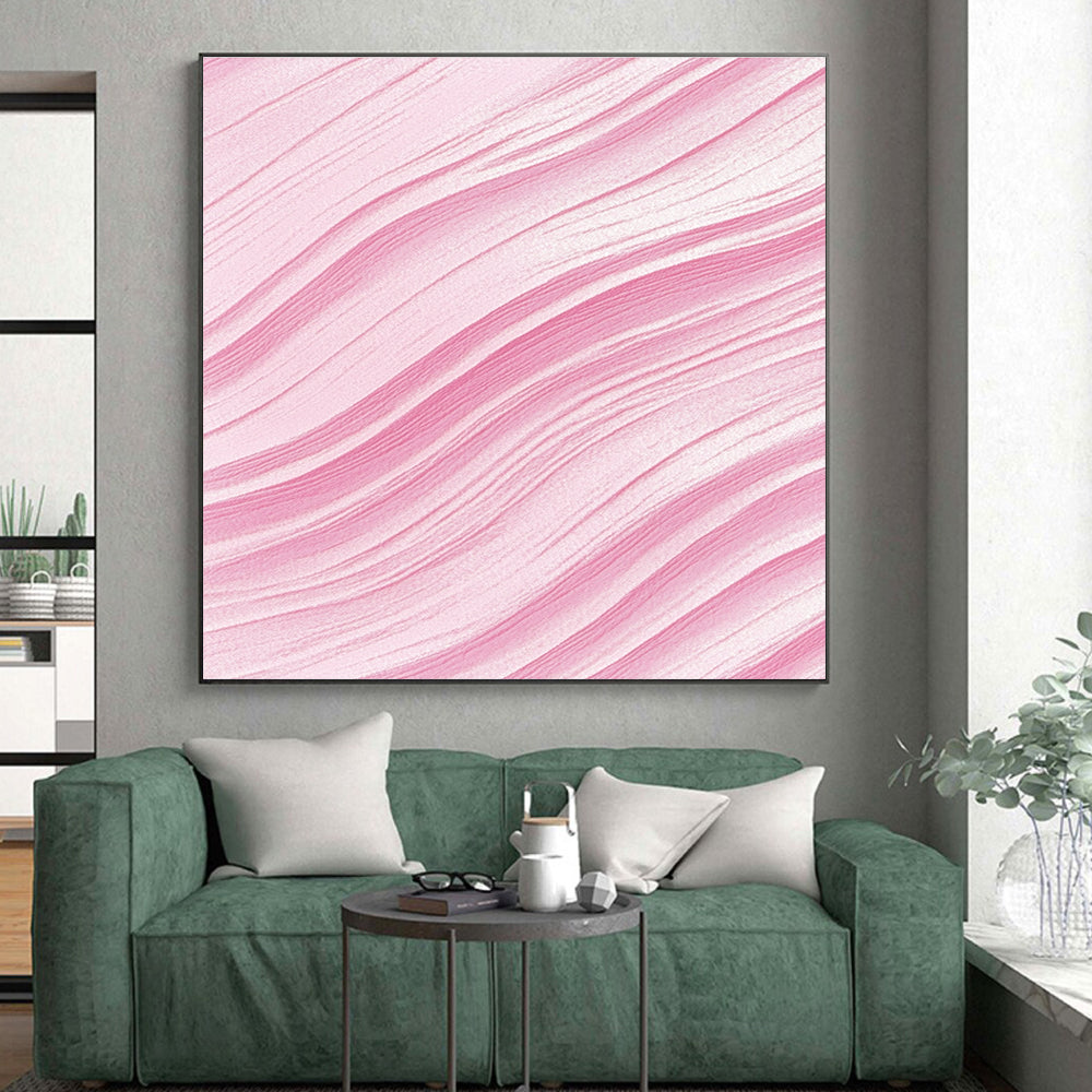 Pink Wavy Strokes Abstract Painting GER866