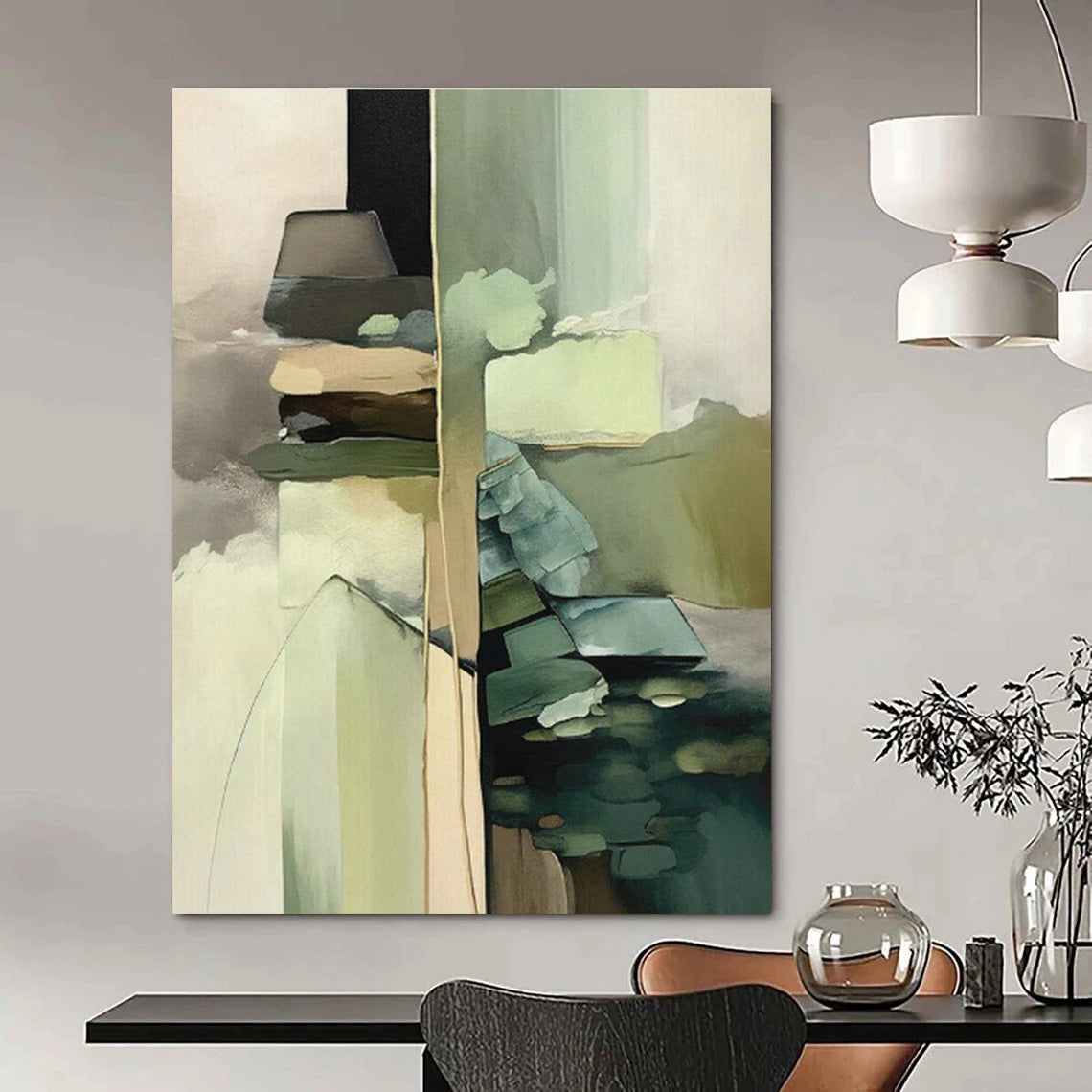 Handmade Abstract Art for Living Room and Cottage Hallway DLZ1623