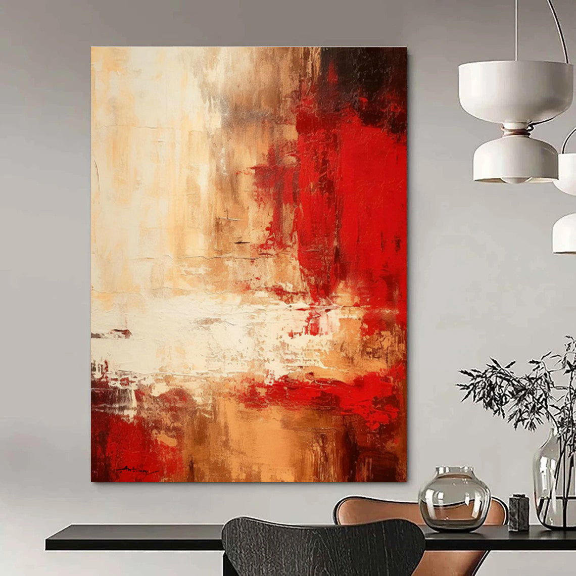 Custom - Made Hand - Painted Abstract Canvases for Bedroom Dressing Tables and Cottage Hallway Benches DLZ0785