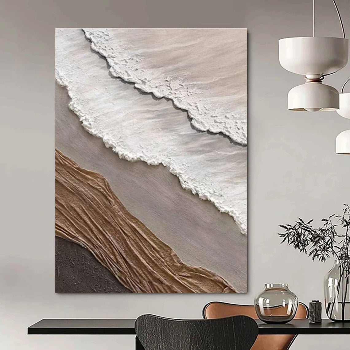 Multi - colored Layered Textured Abstract Painting ADGE344