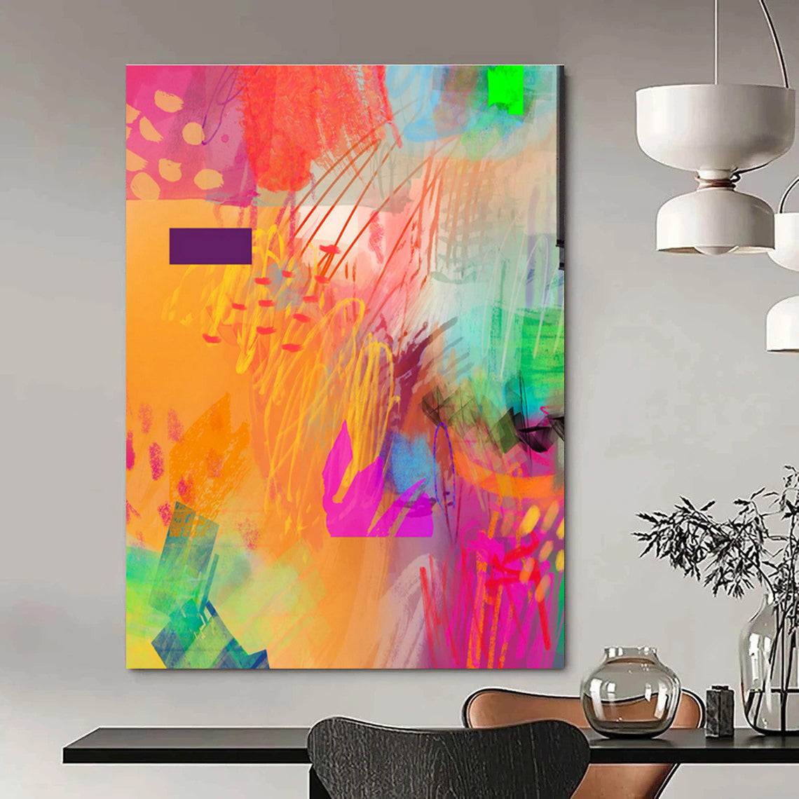 Large - Format Hand - Painted Abstracts for Office and Living Room DLZ0643