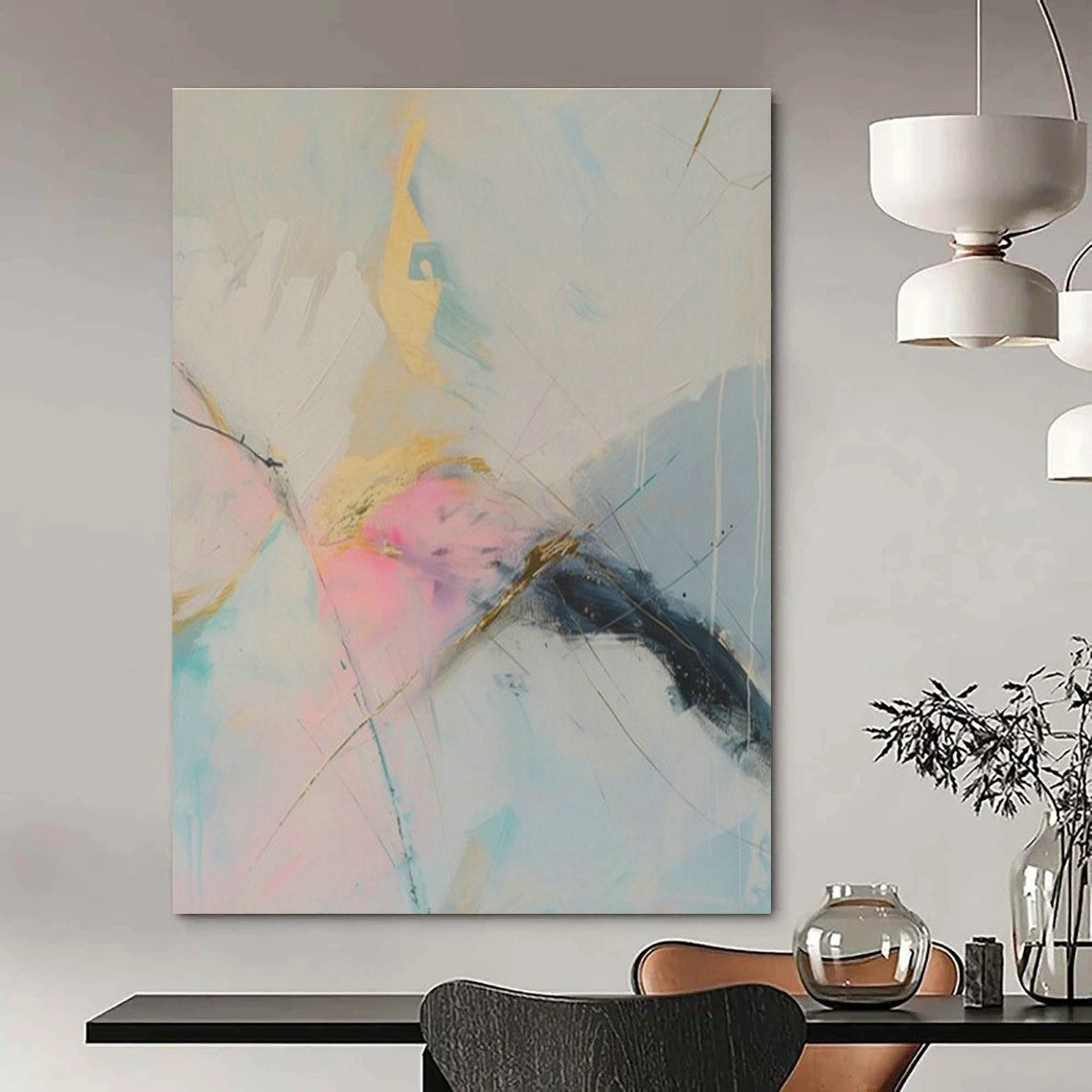 Monumental Personalized Hand Painted Abstract Wall Art for Cottage & Office DLZ2088