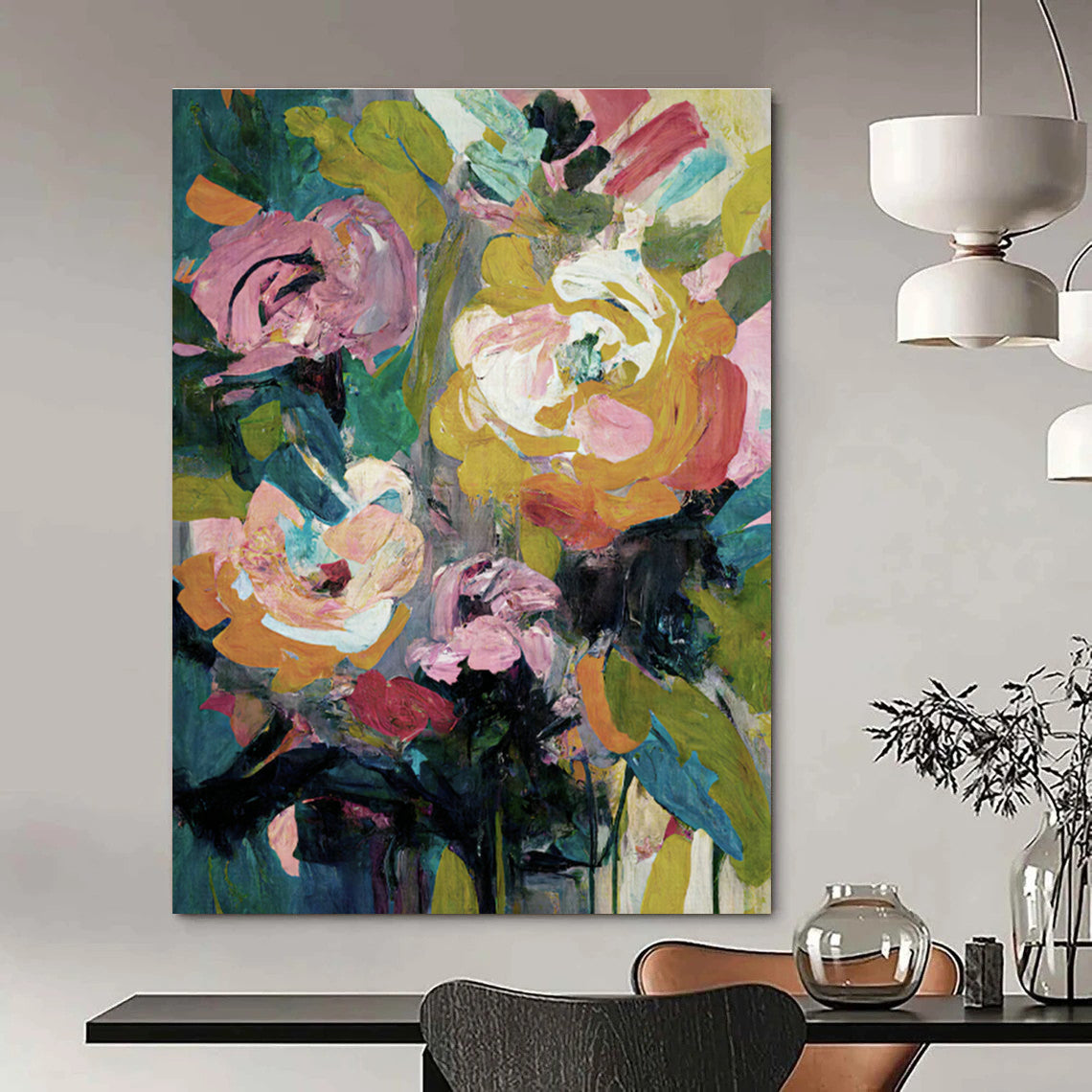 Custom - Designed Handcrafted Abstract Canvas for Bedroom & Entryway DLZ1362