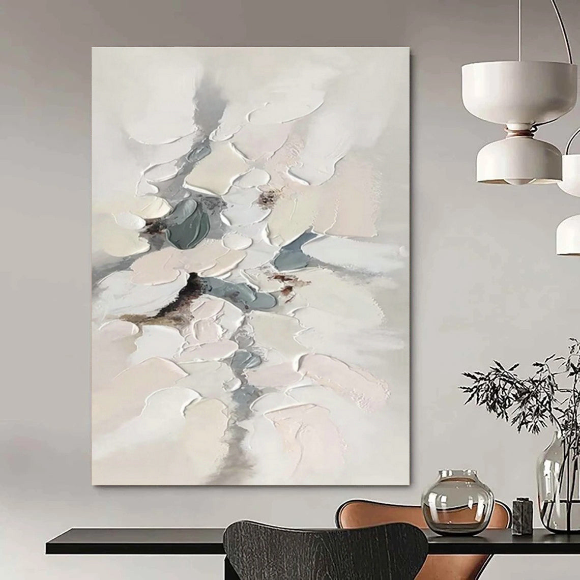 Hand-Painted Extra Large Abstract Art for Living Room & Cottage Dining Room DLZ1181