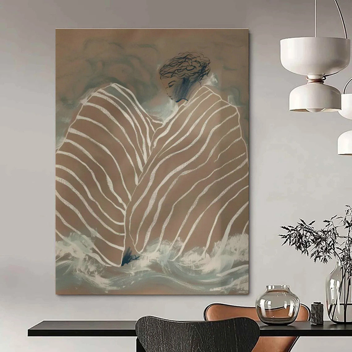 Custom - Designed Hand - Painted Abstract Art for Hallway Coat Racks & Entryway Key Drop Zones DLZ0684