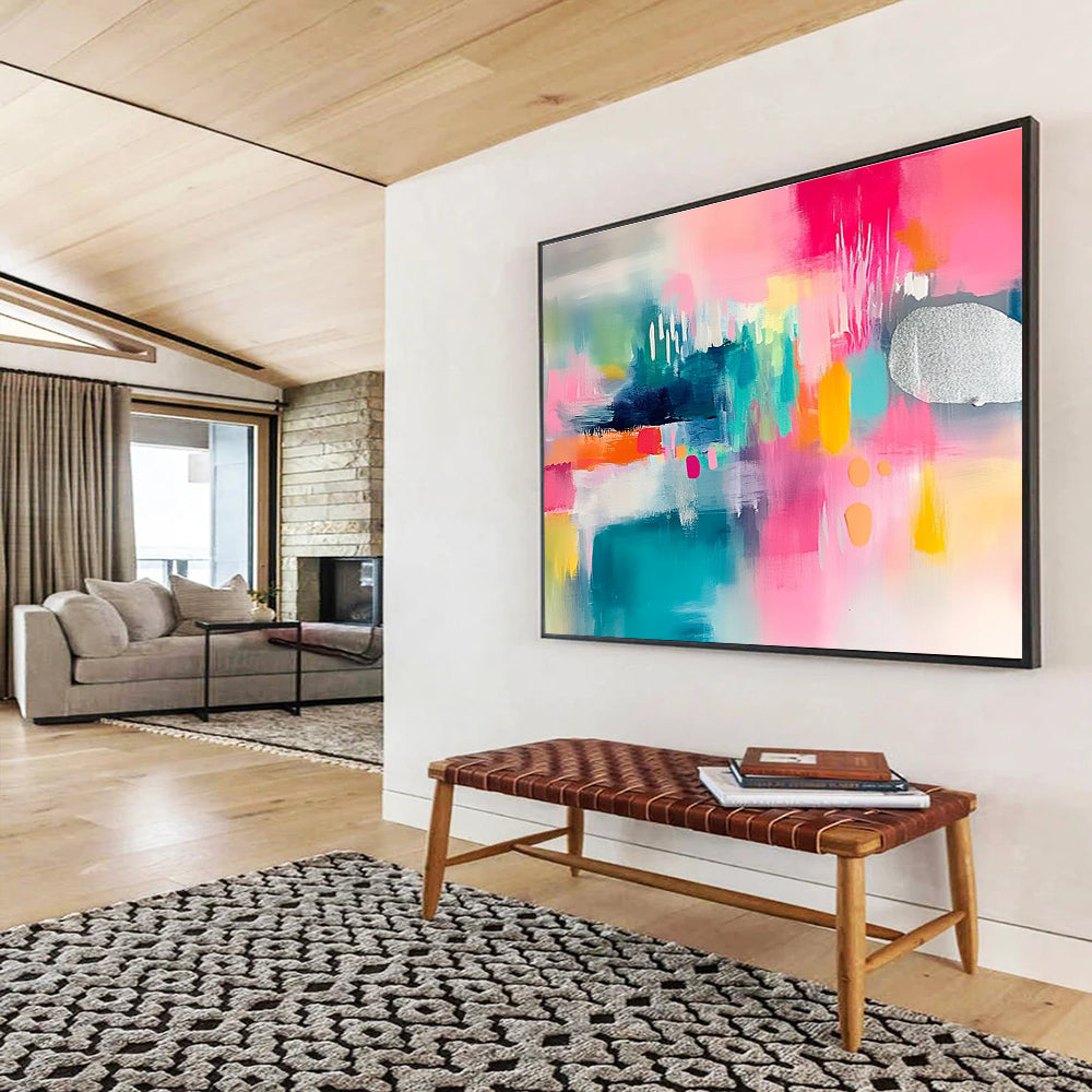 Colorful Modern Abstract Painting with Bright and Eclectic Hues DYP374