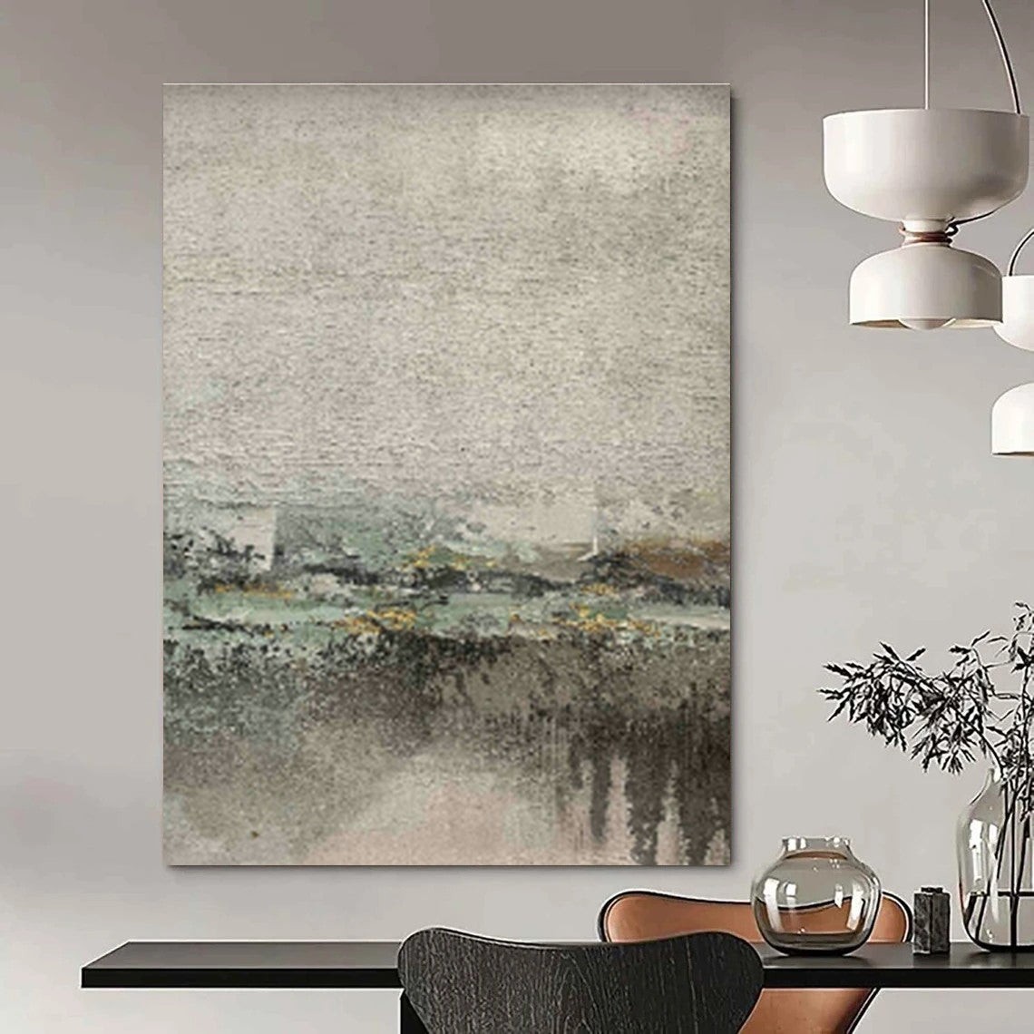 Oversized Abstract Hand - Painted Murals for Office Reception Area Reception Desk Legs & Bedroom Alcove Window Frames DLZ0889