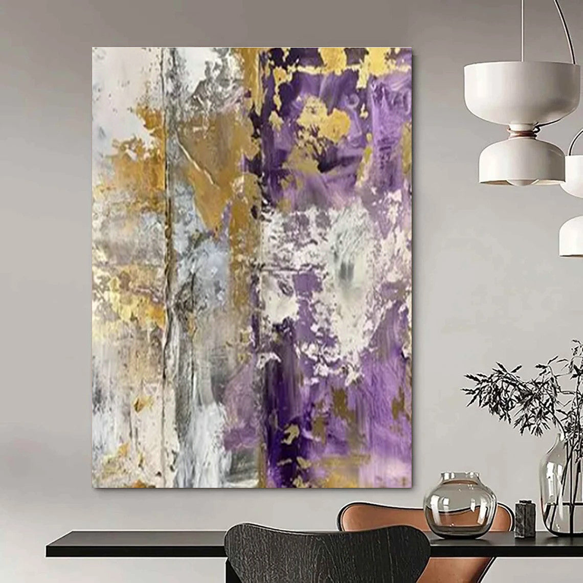 Original Hand-Painted Abstract Painting for Cottage Office Whiteboard Partition Wall and Hallway Bulletin Board Wall DLZ1730