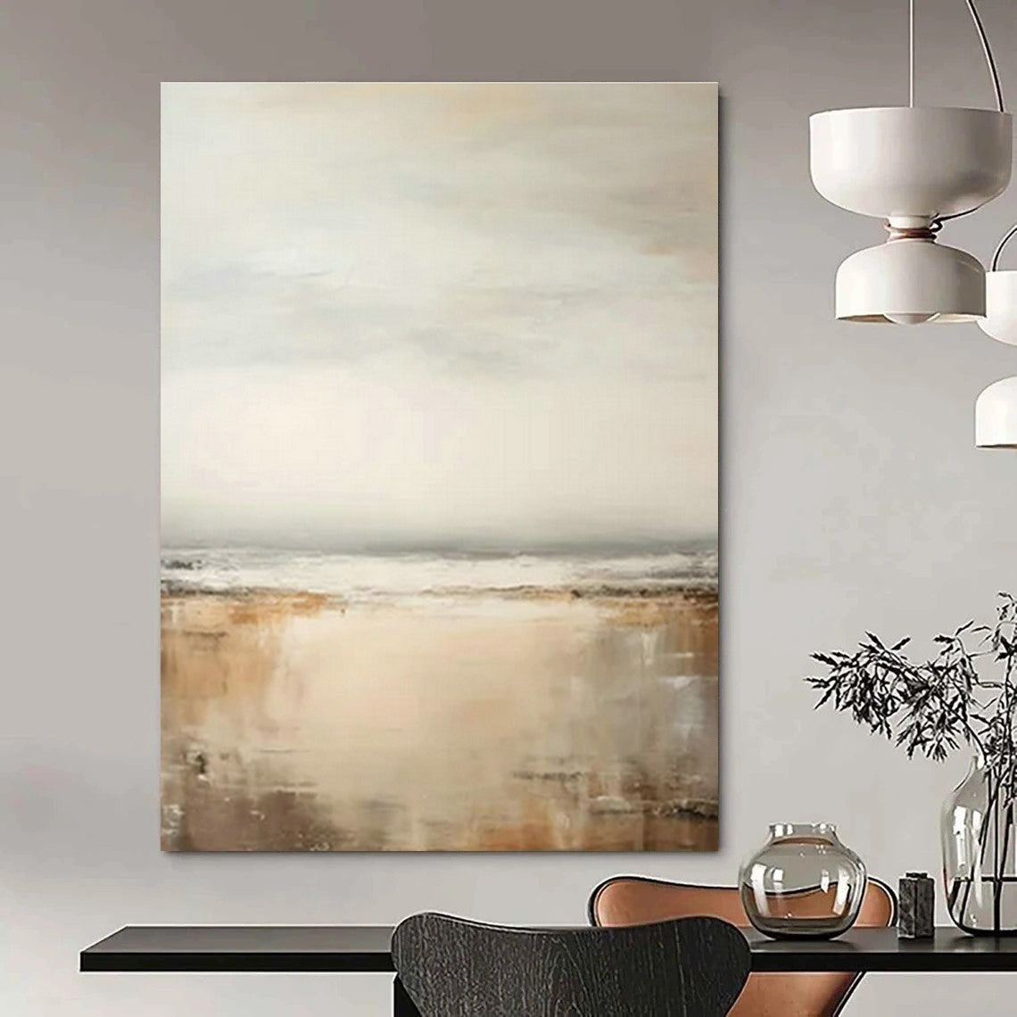 Large Hand-Painted Abstract Art for Cottage Office Standing Desk Wall and Hallway Yoga Mat Storage Niche DLZ1727