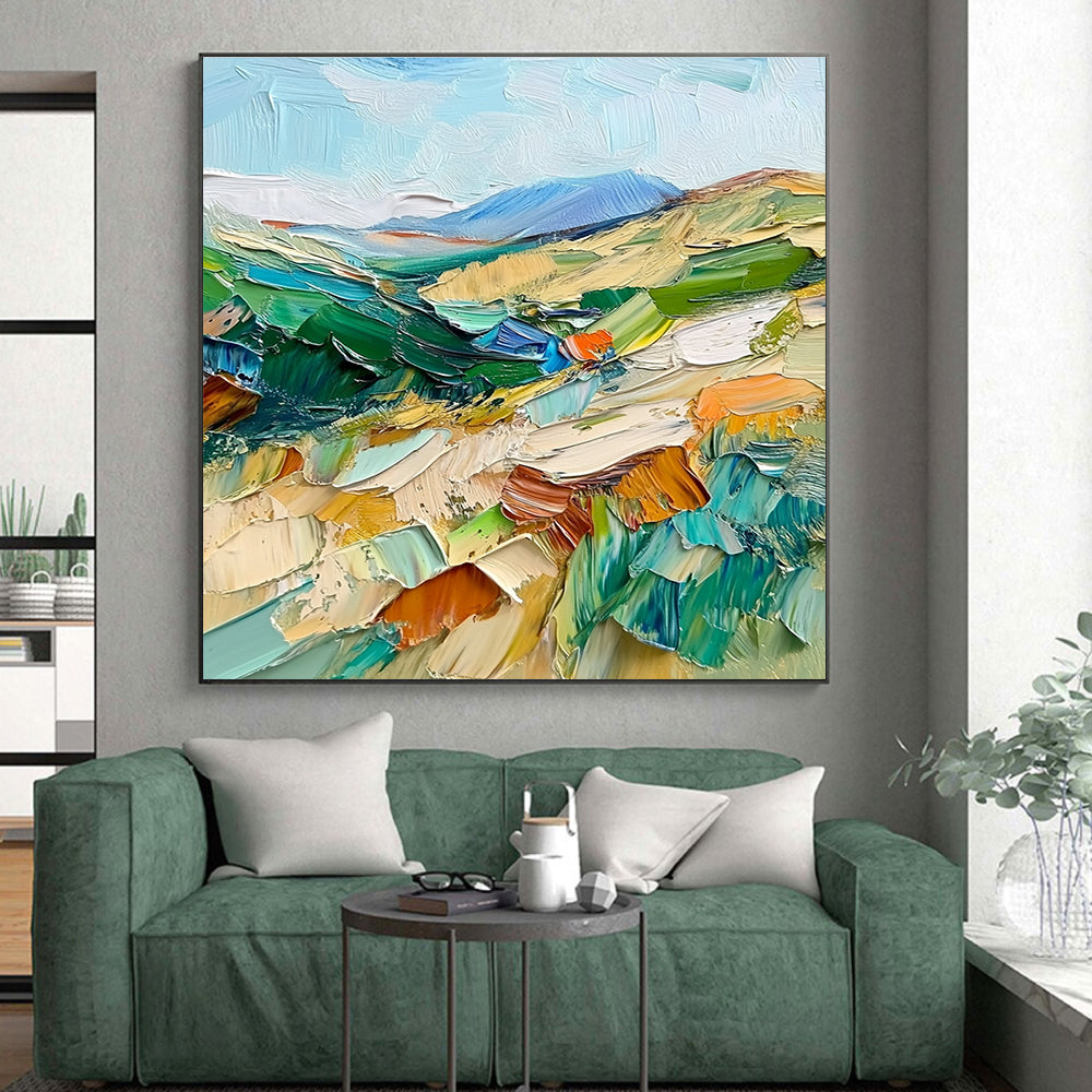 Colorful Landscape Abstract Painting with Thick Impasto GER074