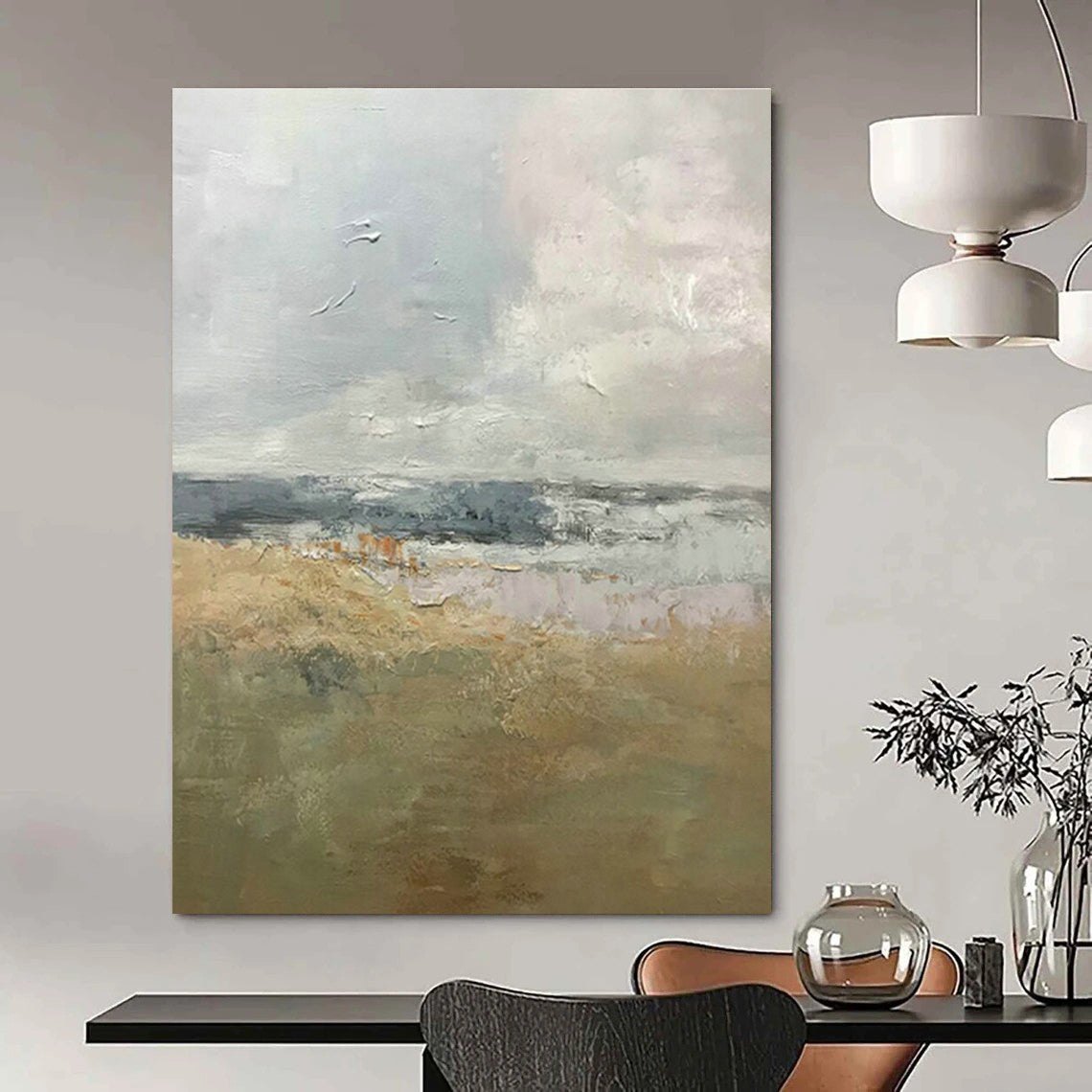 Gargantuan, Gold - Leafed Custom Abstracts for Entryway Luxury DLZ0463