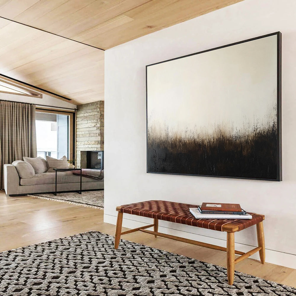 Dark Toned Abstract Landscape Painting with Browns and Blacks DYP218