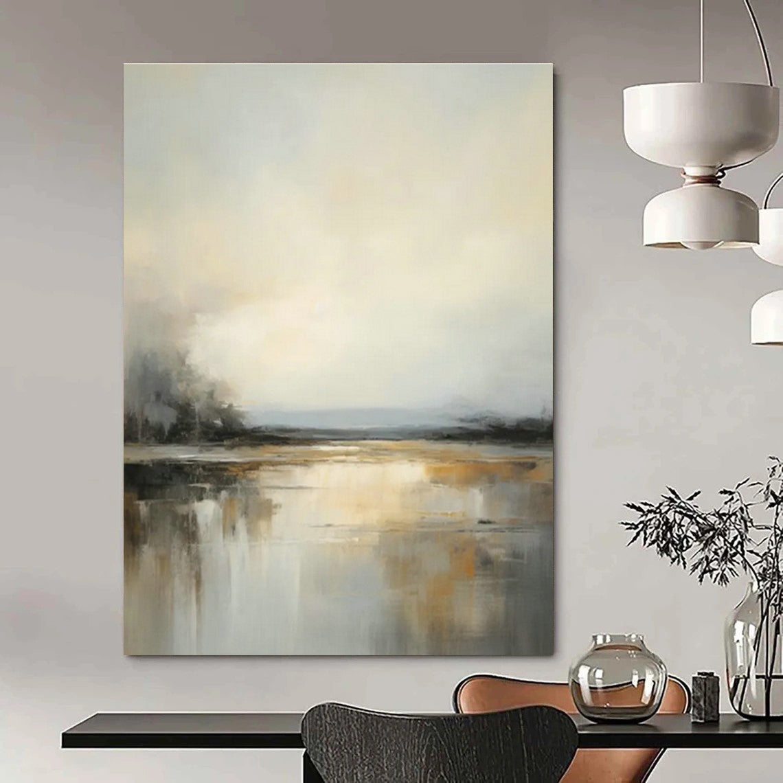 Custom Hand - Painted Abstract Art for Living Room Sectional Backs & Office Break Room Tables DLZ0830