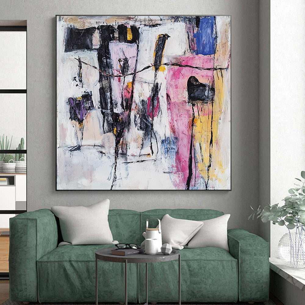 Colorful Abstract Painting with Figurative Elements GER590