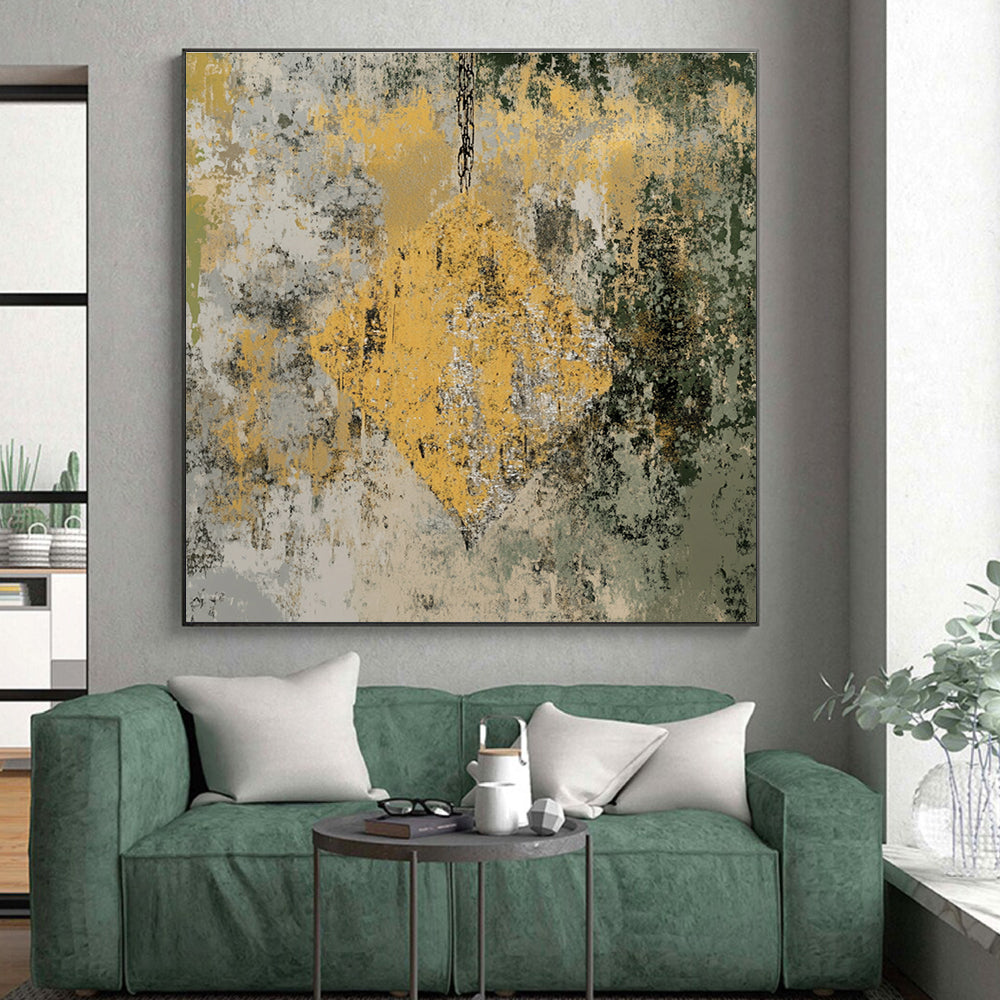 Grunge - Style Abstract with Yellow and Green Tones GER303