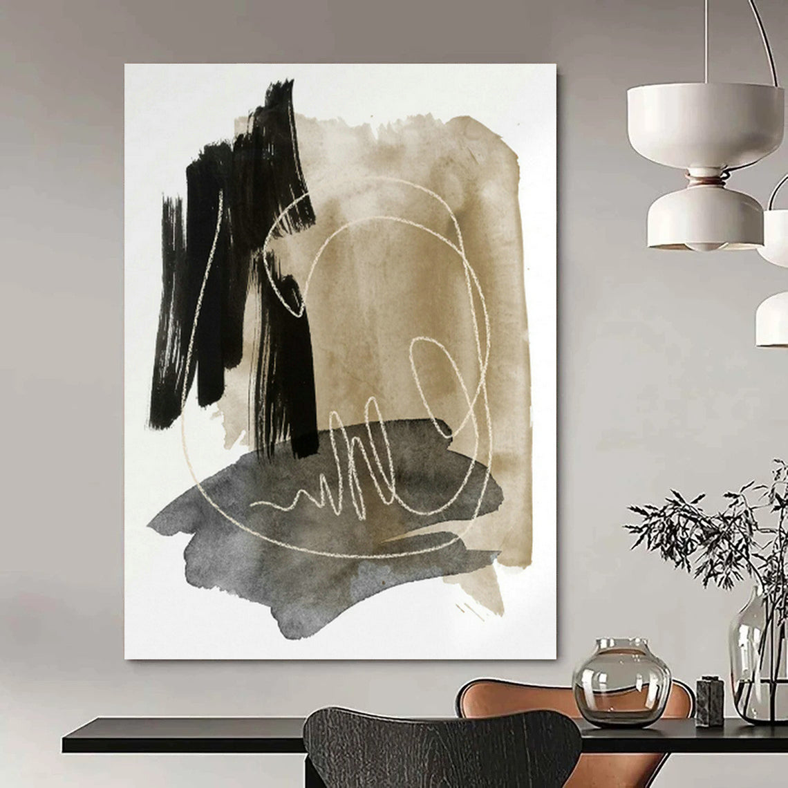 Custom - Made Hand - Painted Abstract Art for Hallway and Entryway DLZ0518