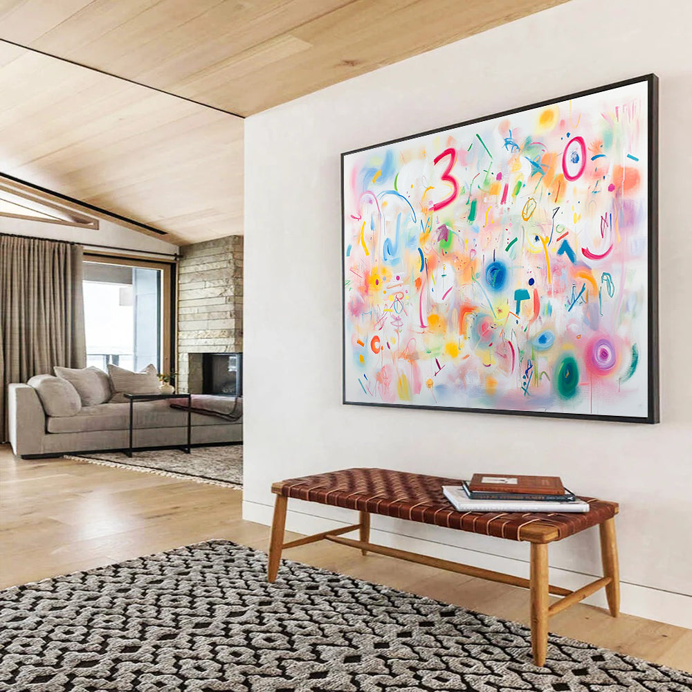Colorful Playful - Symbol and Shape Abstract Painting DYP067