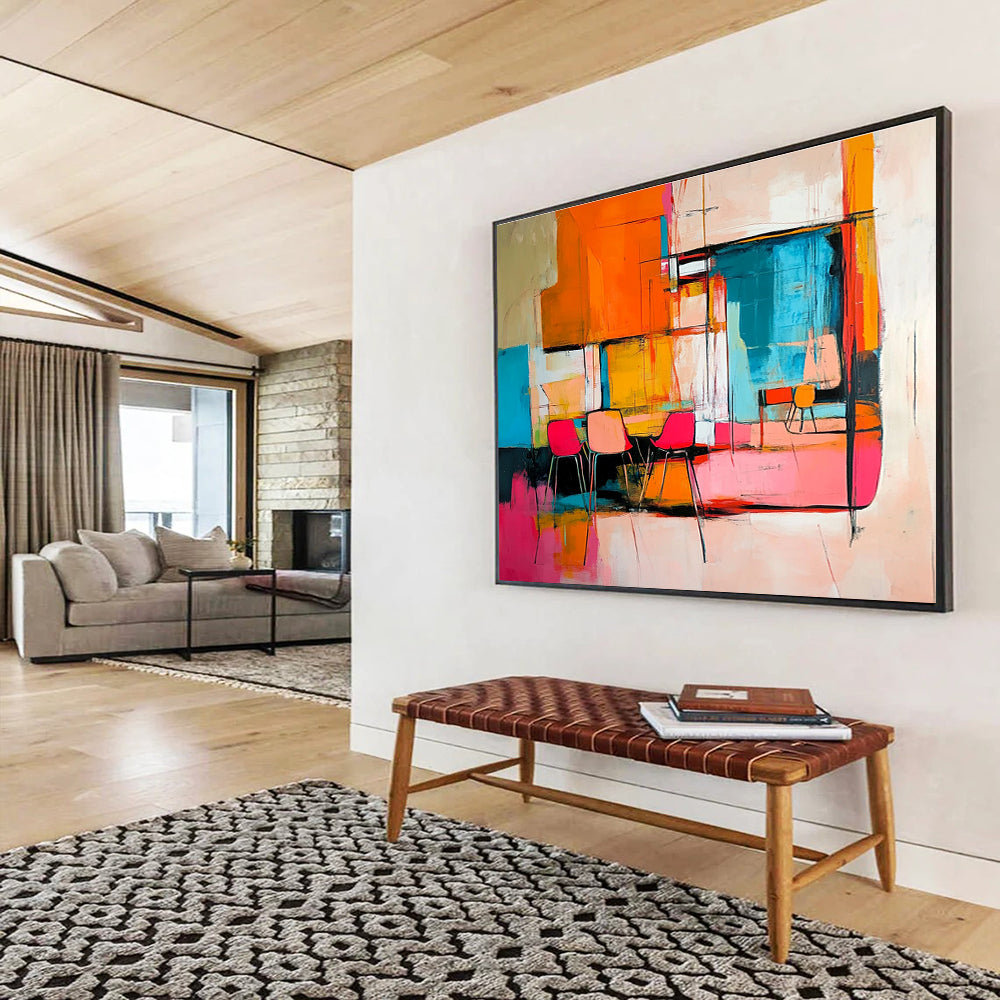 Colorful Interior Abstract Painting with Vibrant Shades DYP500
