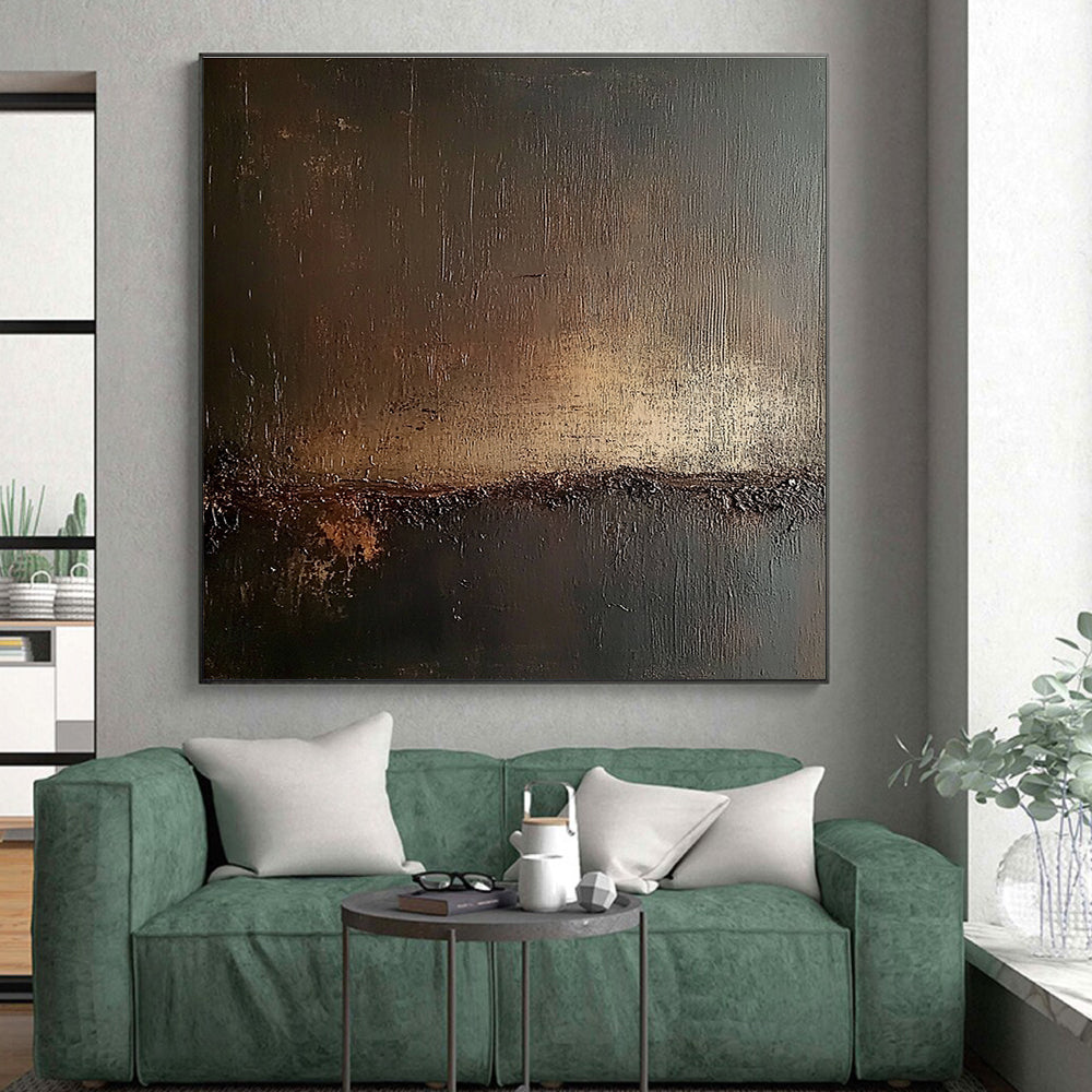 Dark Toned Brown and Black Abstract Art with Subtle Highlights GER291
