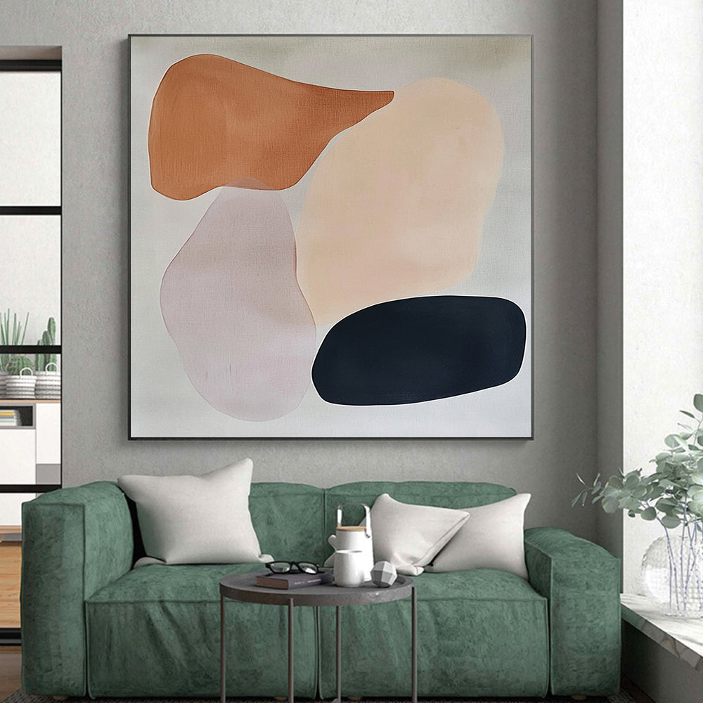Earth - Toned Organic Shapes Abstract Painting GER851