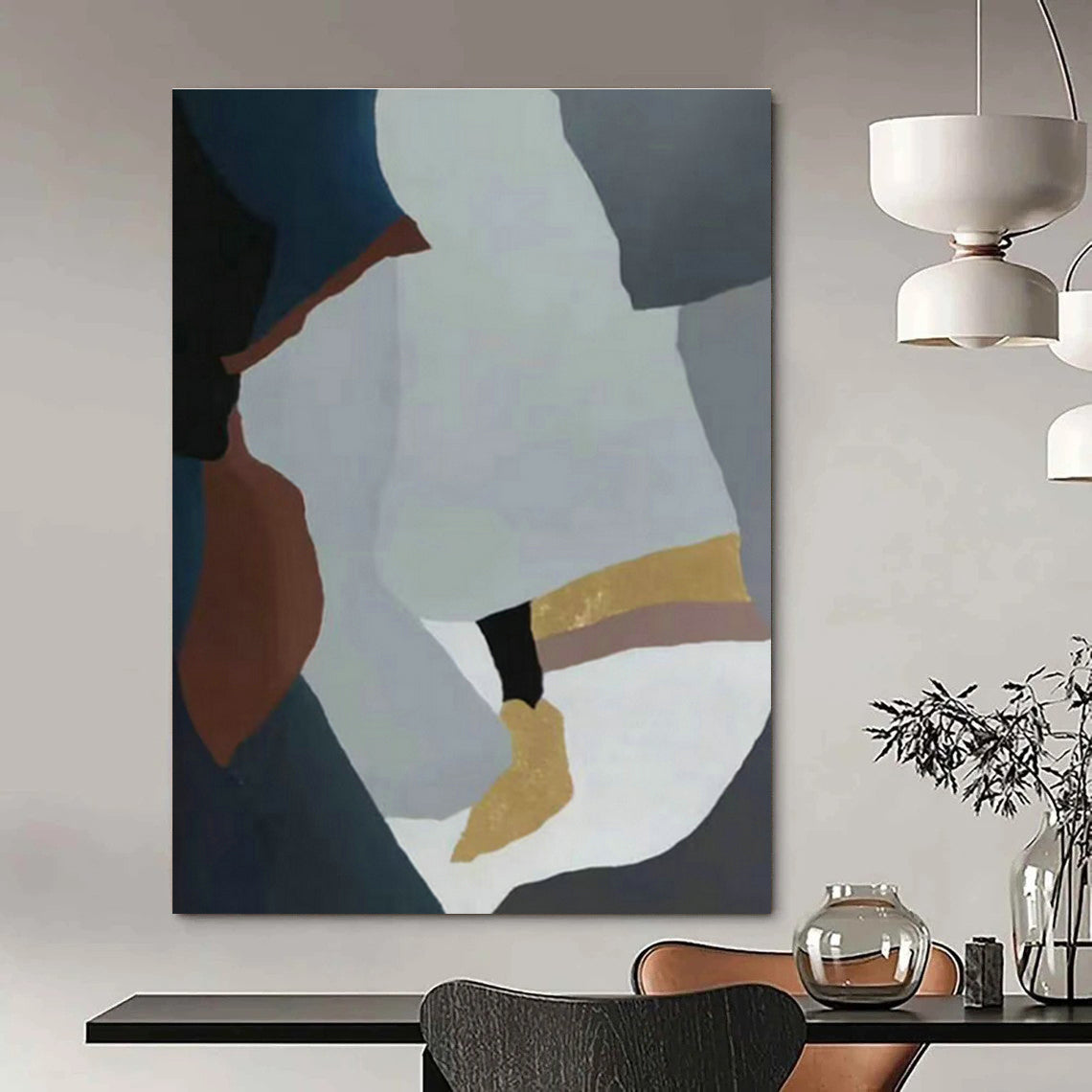Oversized Custom Abstract Paintings for Hallway & Cottage Living Room DLZ0565