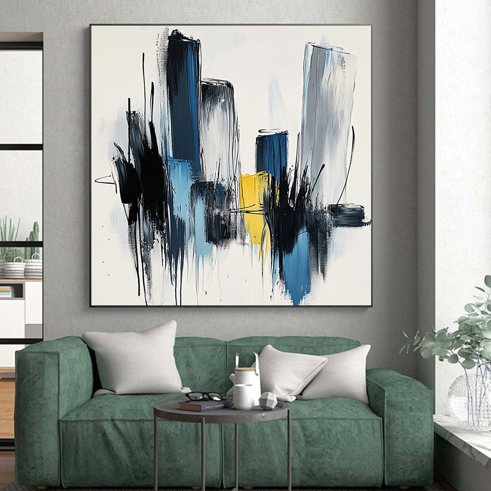 Cityscape Abstract Painting with Vibrant Colors GER444
