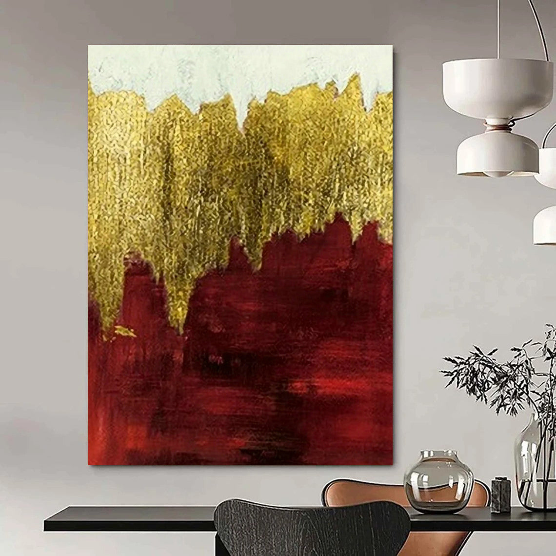 Extra - Large Custom Hand - Painted Abstract Art for Office & Entryway DLZ1346
