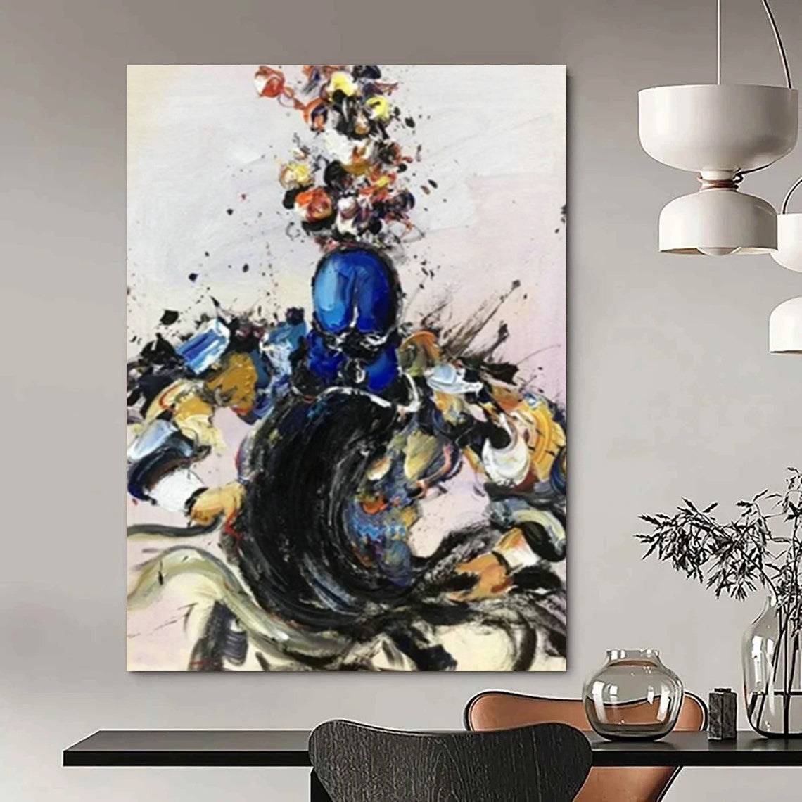 Large - Scale Hand - Painted Abstracts for Hallway Vaulted Ceiling Coffers & Cottage Outdoor Kitchen Counter Backs DLZ0863
