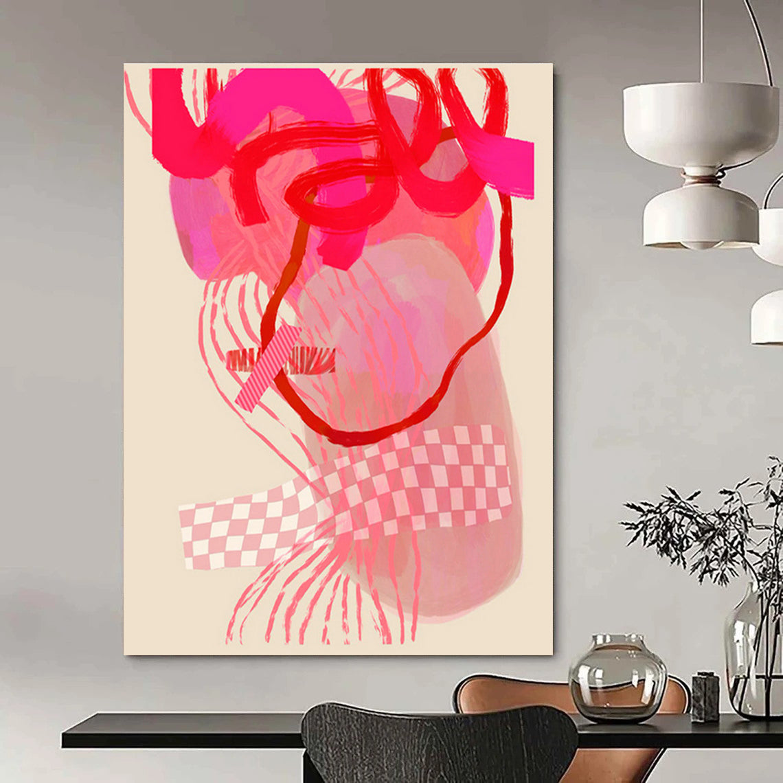 Custom Hand - Painted Abstract Art for Cottage Entryway and Bedroom DLZ0639