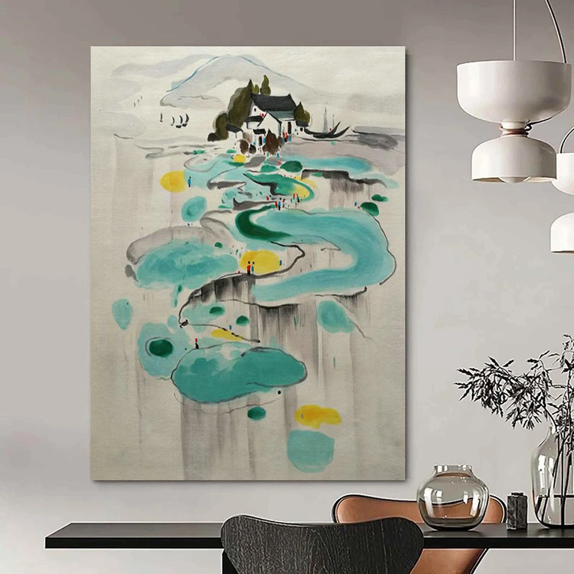 Custom Handmade Abstract Art for Cottage Bedroom & Office DLZ2284
